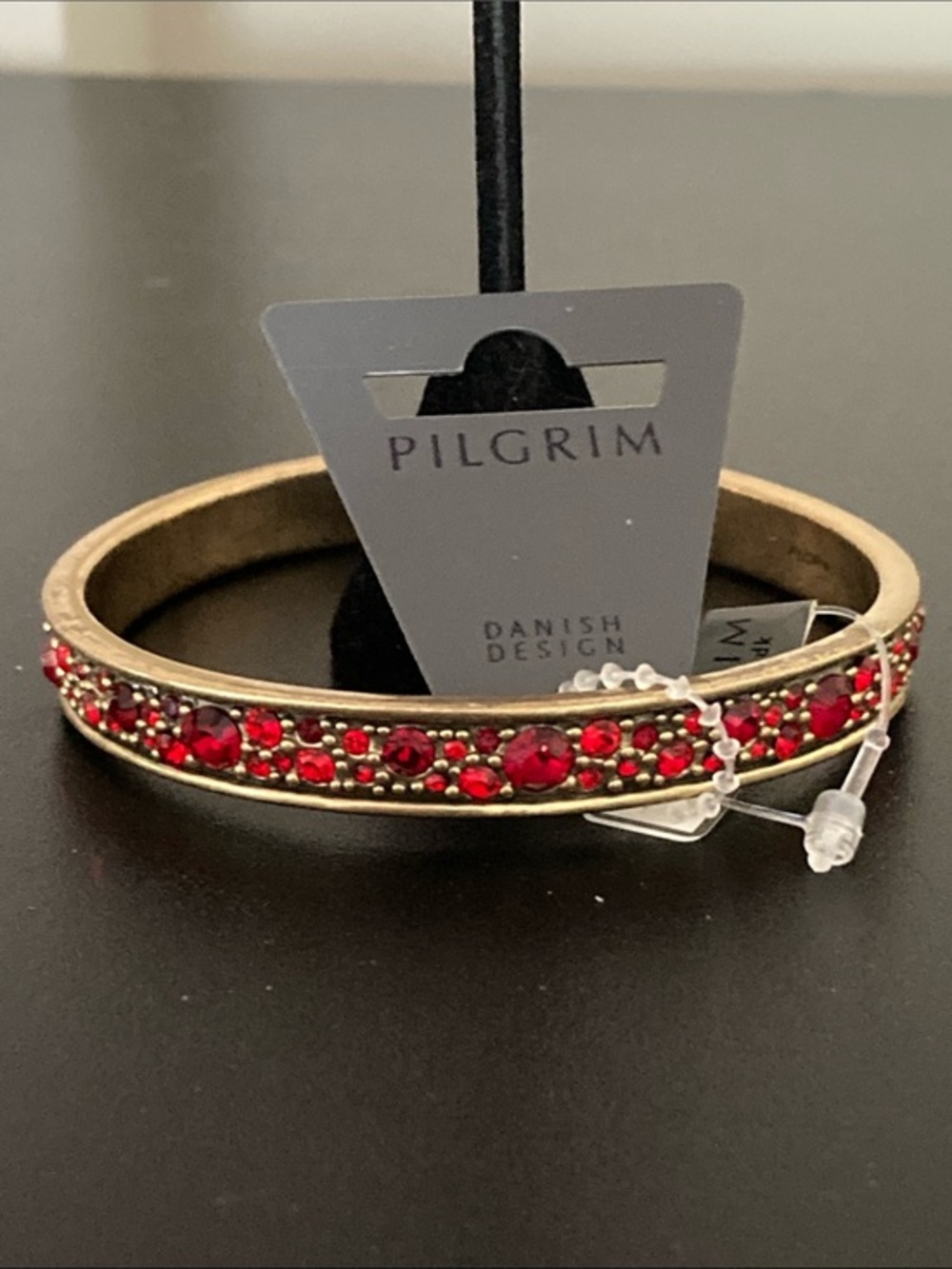 Pilgrim Gold-Tone Bracelet with Red Crystals